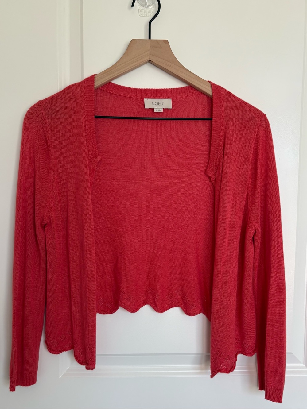 LOFT Women's Red Open-Front Cardigan. Women size XS